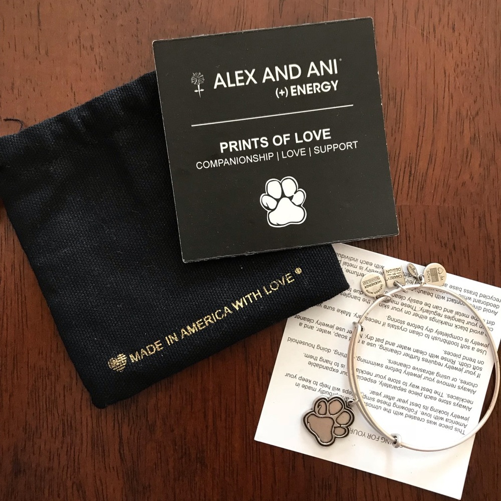 Alex and Ani Prints of Love Silver Finish